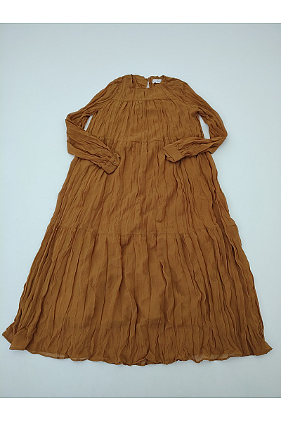 MANGO Hnědé maxi šaty s dlouhým rukávem boho Velikost EU S | MANGO | obrázek 2