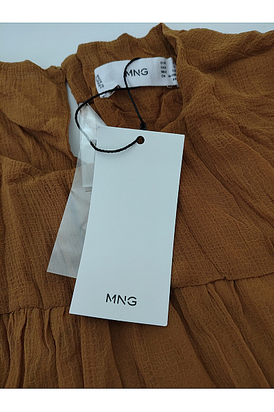 MANGO Hnědé maxi šaty s dlouhým rukávem boho Velikost EU S | MANGO | obrázek 5
