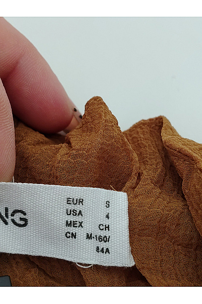 MANGO Hnědé maxi šaty s dlouhým rukávem boho Velikost EU S | MANGO | obrázek 6
