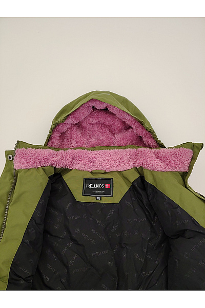 TROLLKIDS Dívčí khaki outdoorová bunda s kapucí Velikost EU 140 | TROLLKIDS | obrázek 8