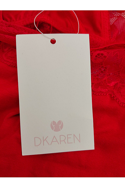 DKAREN Červená dámská noční košilka s krajkou Vel. EU S | DKAREN | obrázek 6