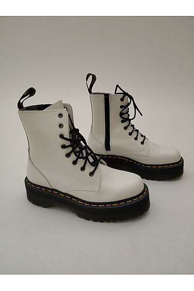 Dr.Martens Bílé kotníkové boty na vysoké platformě se šněrováním a zipem Vel. EU 39 | Dr.Martens | obrázek 2