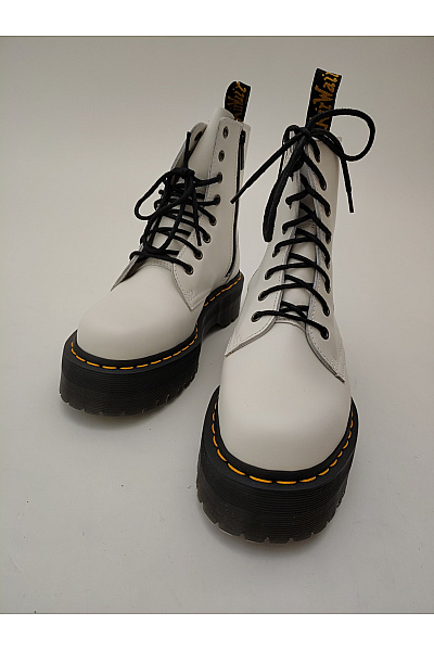 Dr.Martens Bílé kotníkové boty na vysoké platformě se šněrováním a zipem Vel. EU 39 | Dr.Martens | obrázek 3