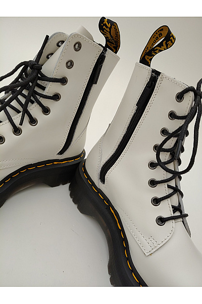 Dr.Martens Bílé kotníkové boty na vysoké platformě se šněrováním a zipem Vel. EU 39 | Dr.Martens | obrázek 5