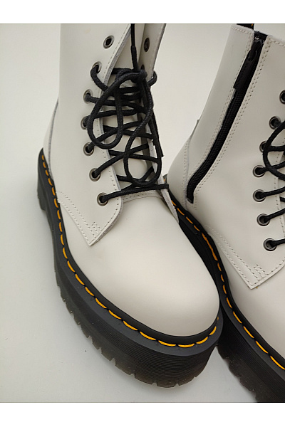 Dr.Martens Bílé kotníkové boty na vysoké platformě se šněrováním a zipem Vel. EU 39 | Dr.Martens | obrázek 6