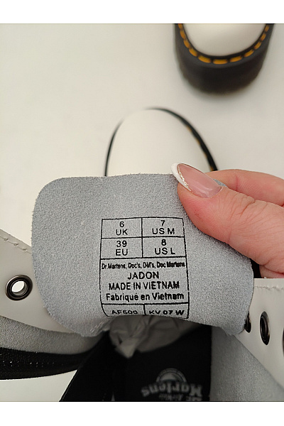 Dr.Martens Bílé kotníkové boty na vysoké platformě se šněrováním a zipem Vel. EU 39 | Dr.Martens | obrázek 8