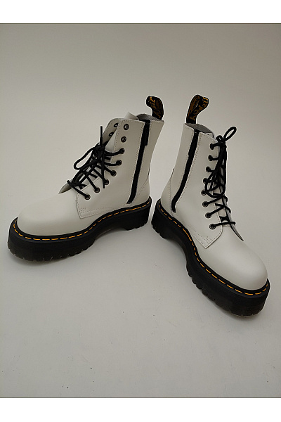 Dr.Martens Bílé kotníkové boty na vysoké platformě se šněrováním a zipem Vel. EU 39 | Dr.Martens | obrázek 11