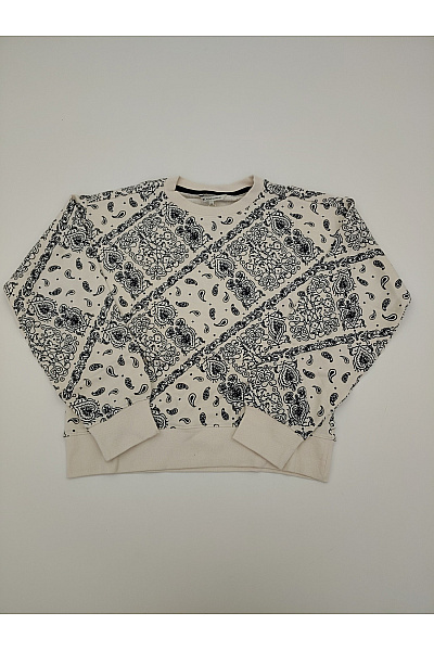 TOM TAILOR Béžová bavlněná mikina s paisley vzorem crewneck Vel. XS | TOM TAILOR | obrázek 2