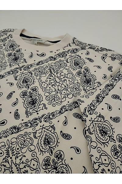 TOM TAILOR Béžová bavlněná mikina s paisley vzorem crewneck Vel. XS | TOM TAILOR | obrázek 4
