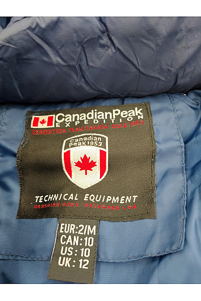 Canadian-peak Modrá prošívaná dlouhá bunda s kapucí se zipem Vel. EU 2/M | canadian-peak | obrázek 6