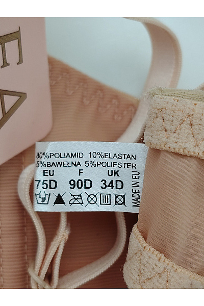VALEA Béžová krajková kosticová push up podprsenka Vel. EU 75D | VALEA | obrázek 5