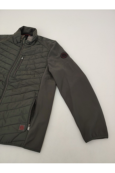 CASA MODA Pánská khaki prošívaná přechodová bunda se zipem Velikost XXL | CASA MODA | obrázek 3