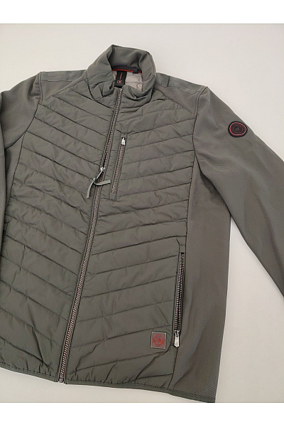 CASA MODA Pánská khaki prošívaná přechodová bunda se zipem Velikost XXL | CASA MODA | obrázek 4
