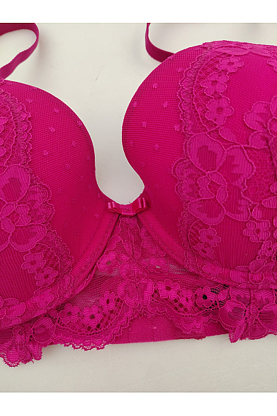 Lasca Růžová krajková push up podprsenka s kosticemi Vel. EU 80A | Lasca | obrázek 3