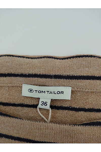 TOM TAILOR Béžové pruhované bavlněné šaty s dlouhým rukávem | TOM TAILOR | obrázek 6