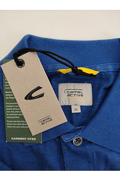 Camel active Pánské modré bavlněné polo tričko s krátkým rukávem a límečkem Velikost XL | camel active | obrázek 7