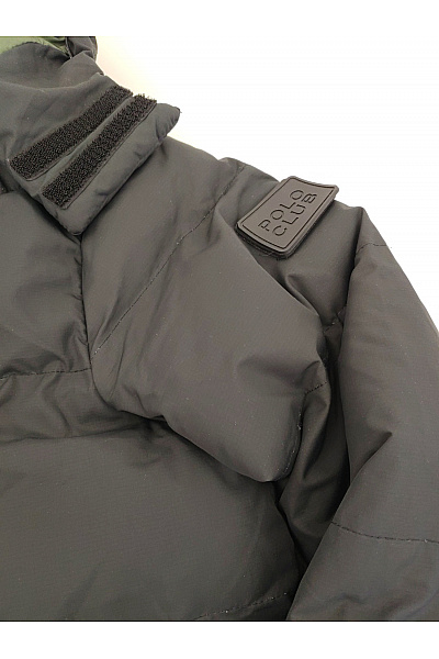 POLO CLUB Pánská khaki prošívaná zimní bunda s kapucí puffer Velikost XL | POLO CLUB | obrázek 4