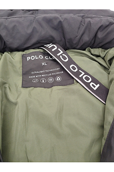 POLO CLUB Pánská khaki prošívaná zimní bunda s kapucí puffer Velikost XL | POLO CLUB | obrázek 7