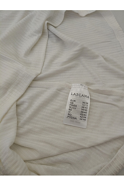 Lasca Bílé dámské basic tričko s krátkým rukávem a výstřihem Velikost EU 36/38 | Lasca | obrázek 5