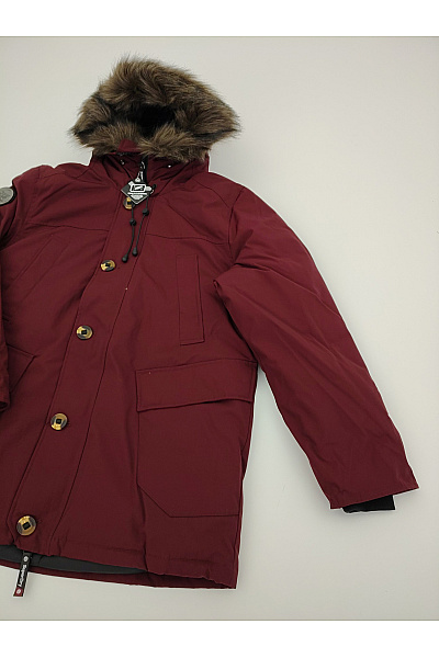 SUPERDRY Červená pánská zimní parka s kapucí a kožíškem Velikost EU 2XL | SUPERDRY | obrázek 3