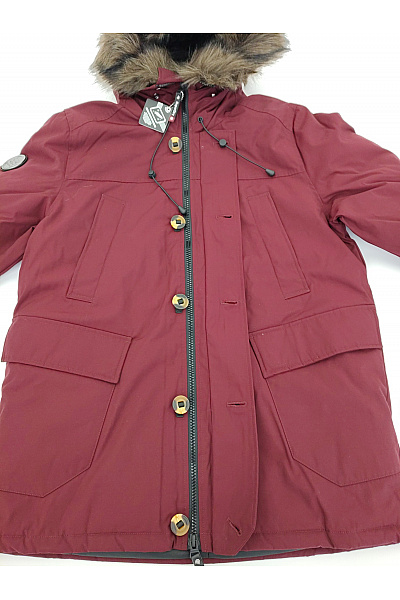 SUPERDRY Červená pánská zimní parka s kapucí a kožíškem Velikost EU 2XL | SUPERDRY | obrázek 7