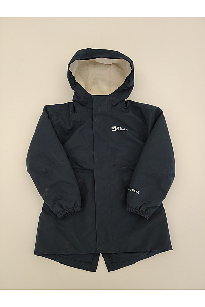 Jack Wolfskin Modrá dětská outdoorová bunda s kapucí Velikost 116 | Jack Wolfskin | obrázek 2