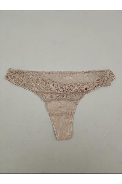 HANRO Béžové Krajkové Tanga Luxusní Velikost XS