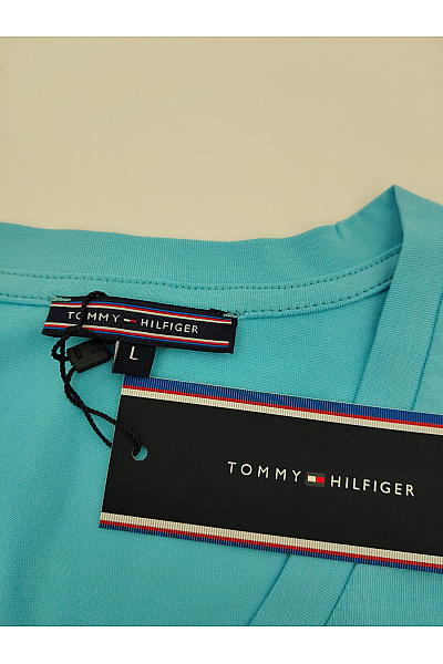 TOMMY HILFIGER Dámské bavlněné tričko s krátkým rukávem a výstřihem do V zelené Vel. L | TOMMY HILFIGER | obrázek 5