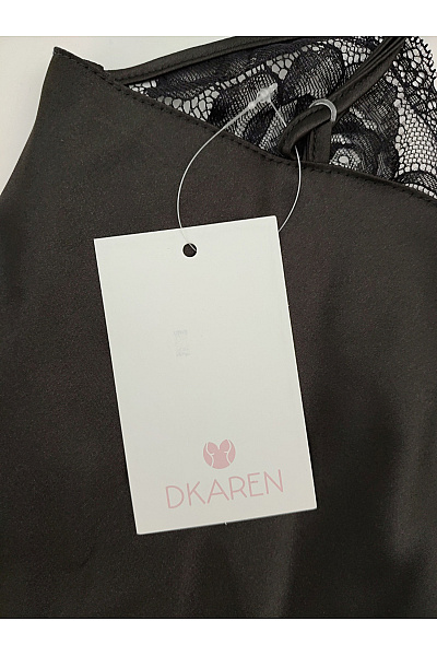 DKAREN Černá luxusní krajková noční košilka s šortkami Velikost EU M | DKAREN | obrázek 8