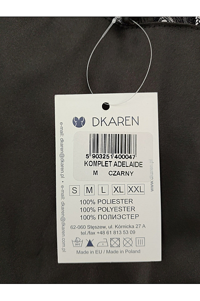 DKAREN Černá luxusní krajková noční košilka s šortkami Velikost EU M | DKAREN | obrázek 9