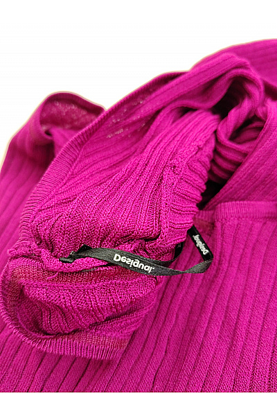 DESIGUAL Fialové asymetrické tričko s dlouhým rukávem a odhaleným ramenem Velikost XS | DESIGUAL | obrázek 6