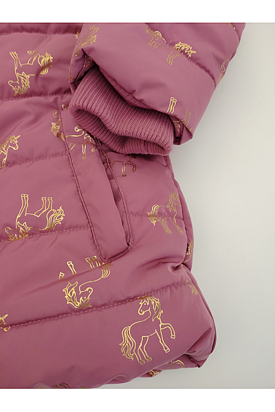 TOPO BY KIDS PARK Dívčí růžová zimní bunda s potiskem jednorožců Velikost EU 128 | TOPO BY KIDS PARK | obrázek 3