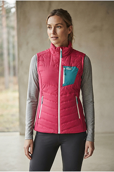 Jack Wolfskin Dámská Prošívaná Zateplená Vesta Bez Rukávů Velikost EU S