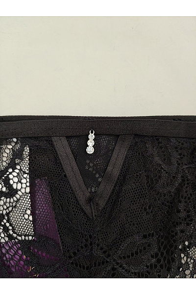 Lasca Černé krajkové tanga s kamínky luxusní spodní prádlo Vel. EU 40/42 | Lasca | obrázek 5