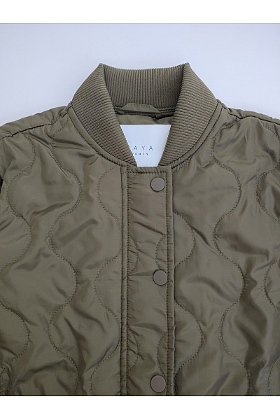 YAYA Dámská khaki prošívaná přechodová bunda bomber Vel. EU 34 | YAYA | obrázek 4
