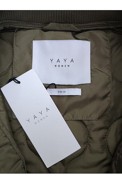 YAYA Dámská khaki prošívaná přechodová bunda bomber Vel. EU 34 | YAYA | obrázek 6
