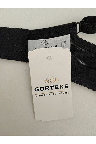 GORTEKS Černá push up podprsenka s kosticemi a průsvitnými pruhy | GORTEKS | obrázek 7