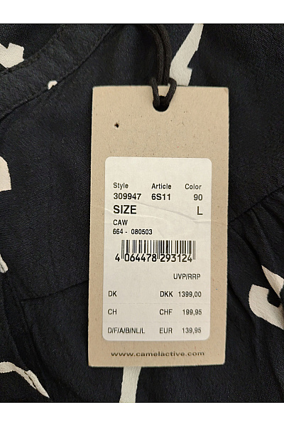 Camel active Černé maxi šaty s dlouhým rukávem a vzorem Vel. L | camel active | obrázek 7