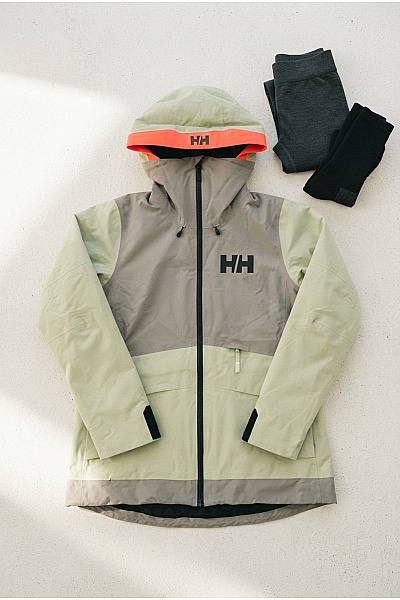 Helly Hansen Dámská Khaki Sportovní Lyžařská Bunda S Kapucí Velikost XS/TP