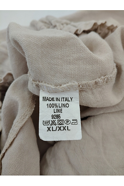 LE MONDE DU LIN Béžové lněné široké kalhoty s kapsami Vel. XL/XXL | LE MONDE DU LIN | obrázek 6