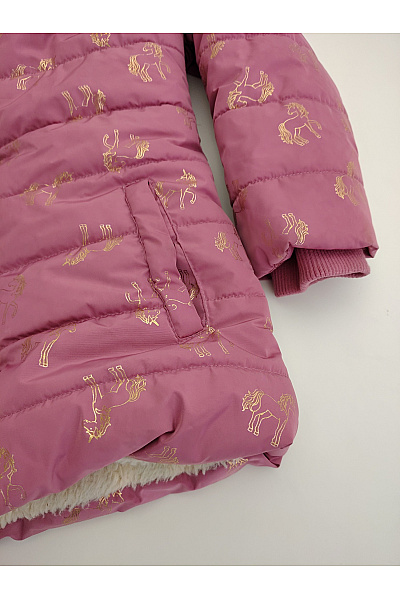 TOPO BY KIDS PARK Dívčí růžová zimní bunda s potiskem jednorožců Vel. EU 128 | TOPO BY KIDS PARK | obrázek 4