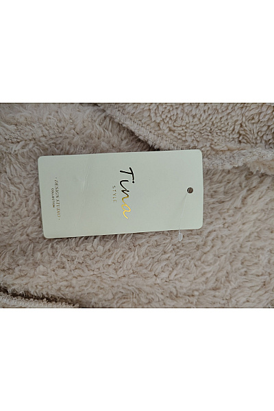 Béžový huňatý kardigan s kapucí Vel. XL | Unimoda | obrázek 7