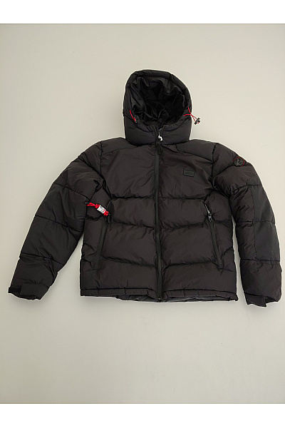 Geographical Norway Černá Pánská Zimní Prošívaná Puffer Bunda S Kapucí Vel. EU XL