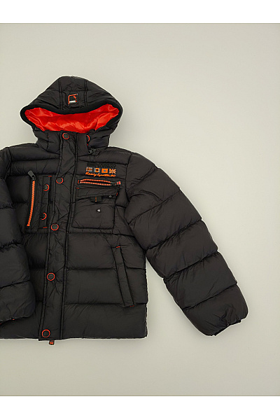 Geographical Norway Černá chlapecká prošívaná zimní bunda s kapucí outdoor Velikost 12Y | Geographical Norway | obrázek 2