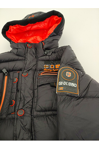 Geographical Norway Černá chlapecká prošívaná zimní bunda s kapucí outdoor Velikost 12Y | Geographical Norway | obrázek 3
