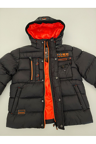 Geographical Norway Černá chlapecká prošívaná zimní bunda s kapucí outdoor Velikost 12Y | Geographical Norway | obrázek 5