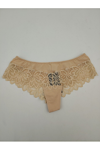 TEYLI Béžové bavlněné krajkové tanga luxusní Vel. EU XL | TEYLI | obrázek 2