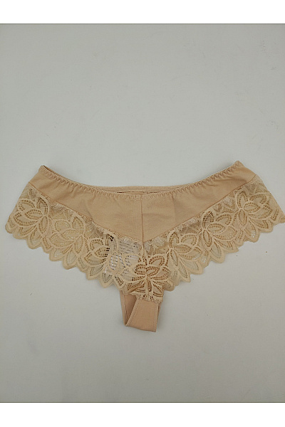 TEYLI Béžové bavlněné krajkové tanga luxusní Vel. EU XL | TEYLI | obrázek 4