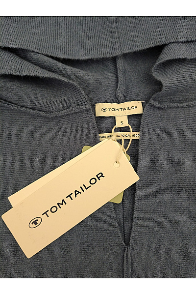 TOM TAILOR Modrý pletený oversized pulovr s kapucí Vel. S | TOM TAILOR | obrázek 4