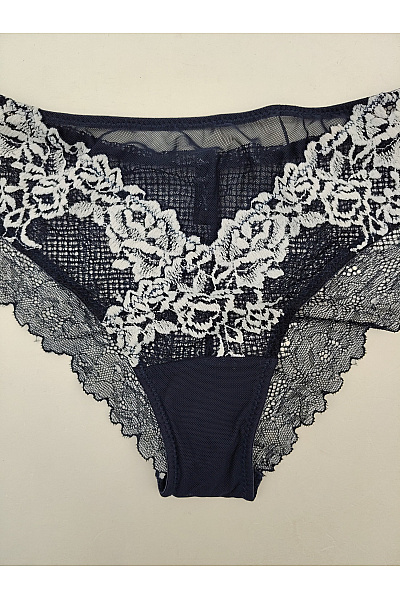 JUST FOR VICTORIA Černobílé krajkové kalhotky luxusní Velikost EU XXL | JUST FOR VICTORIA | obrázek 4